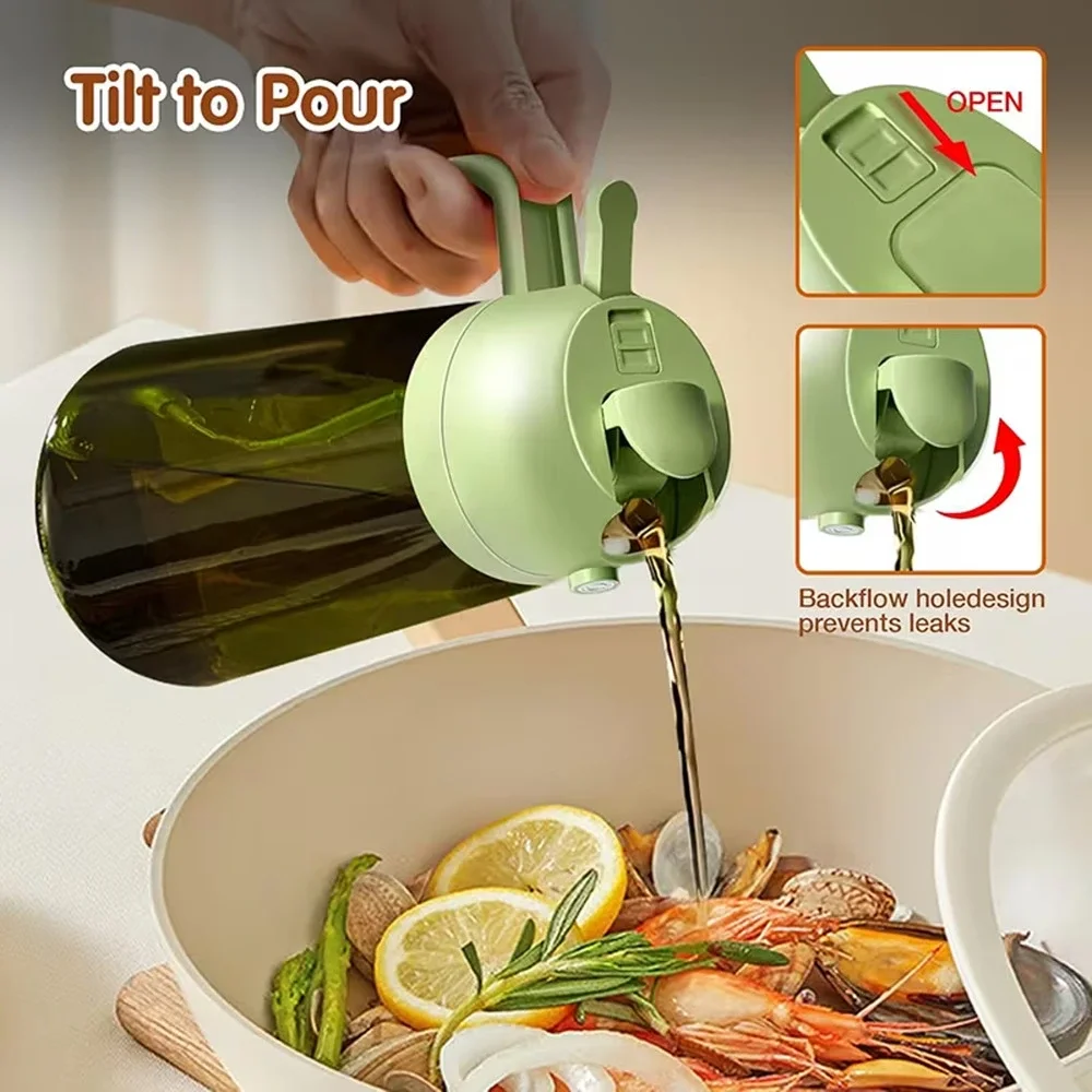 Food-Grade 2-in-1 Oil Bottle Dispenser Portable Effortless Cooking & Grilling